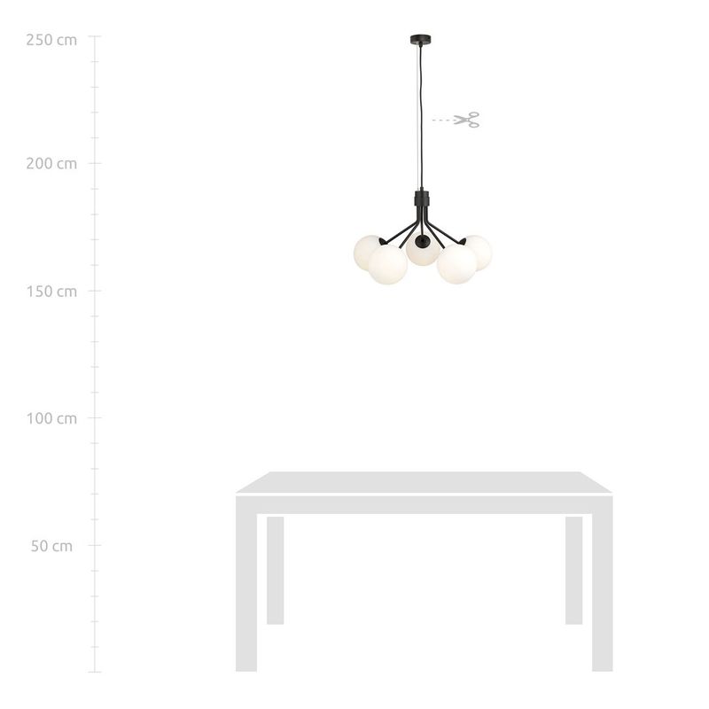Emibig Lighting Taklampa NOVA 5 SVART/OPAL
