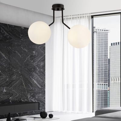 Emibig Lighting Taklampa NOVA 2 SVART/OPAL