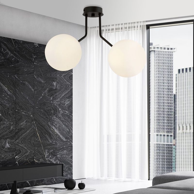 Emibig Lighting Taklampa NOVA 2 SVART/OPAL