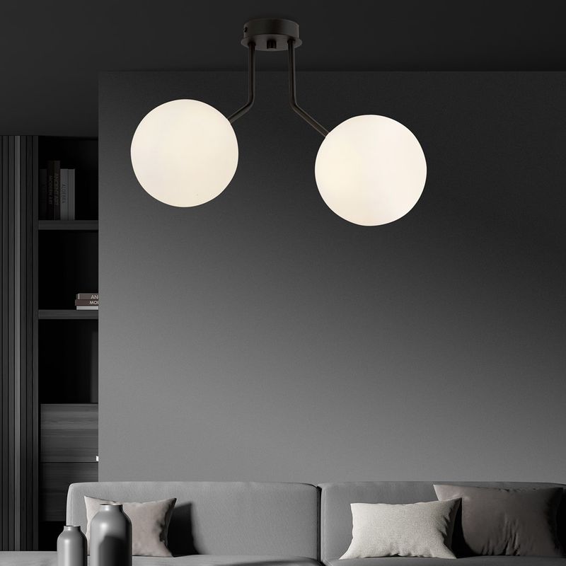Emibig Lighting Taklampa NOVA 2 SVART/OPAL