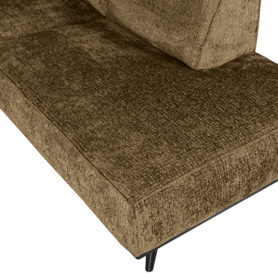 WOOOD Statement Hörnsoffa Höger i Struktur Sammet Mässing