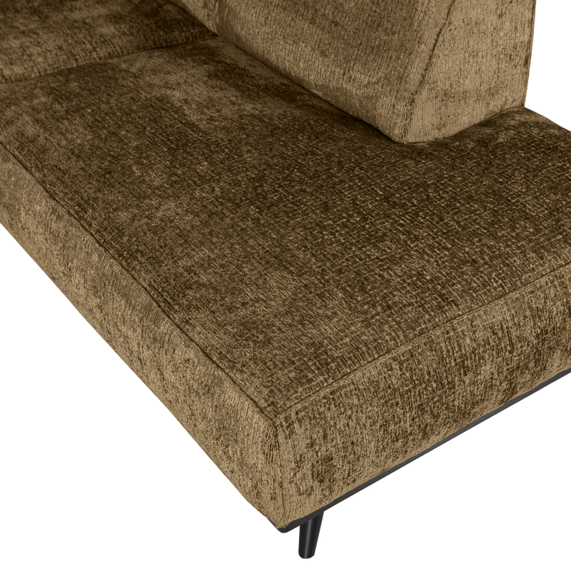 WOOOD Statement Hörnsoffa Höger i Struktur Sammet Mässing