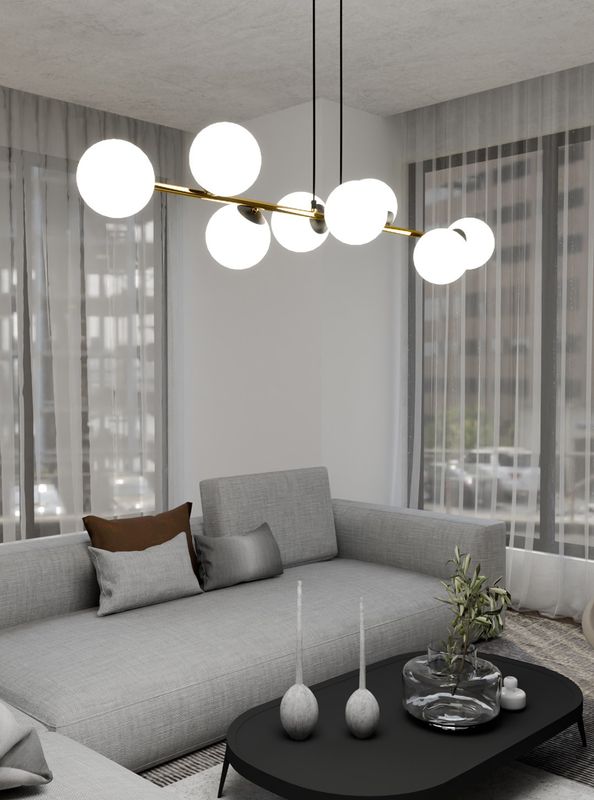 Emibig Lighting Taklampa GRAVITY 8 BL OPAL