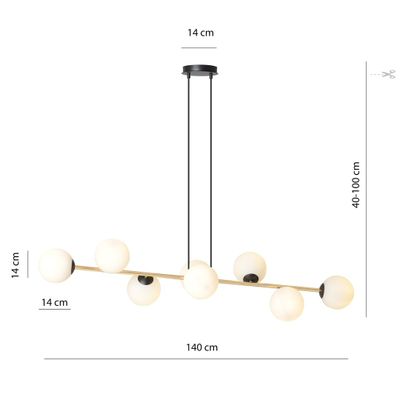 Emibig Lighting Taklampa GRAVITY 8 BL OPAL