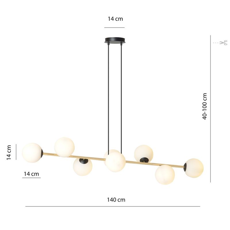 Emibig Lighting Taklampa GRAVITY 8 BL OPAL