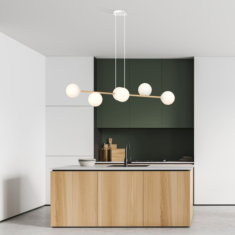 Emibig Lighting Taklampa GRAVITY 6 VIT GULD