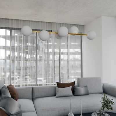 Emibig Lighting Taklampa GRAVITY 6 VIT GULD