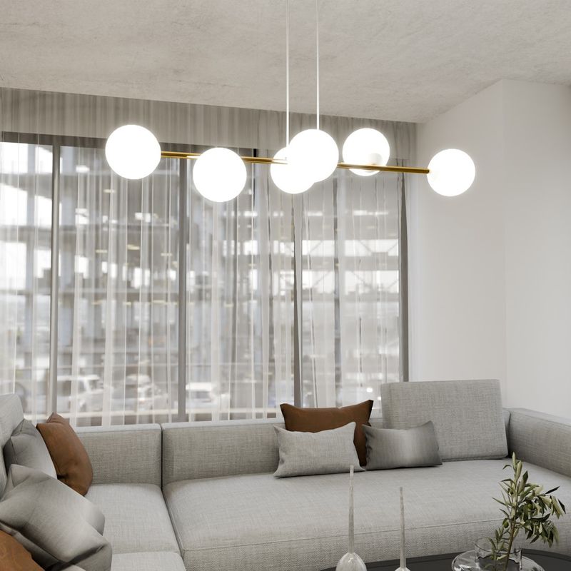 Emibig Lighting Taklampa GRAVITY 6 VIT GULD