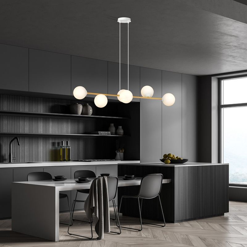 Emibig Lighting Taklampa GRAVITY 6 VIT GULD