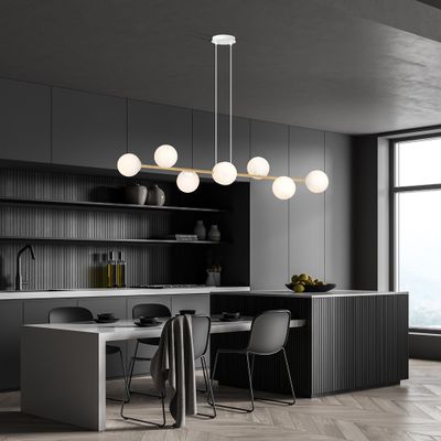 Emibig Lighting Taklampa GRAVITY 8 VIT GULD