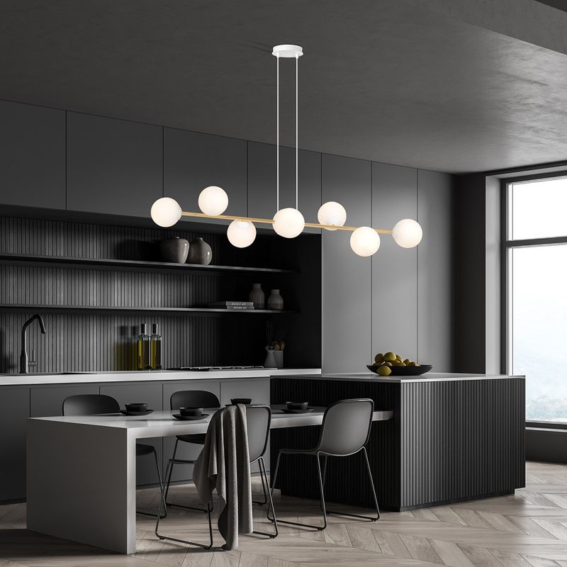 Emibig Lighting Taklampa GRAVITY 8 VIT GULD