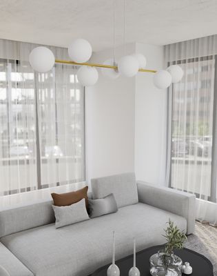 Emibig Lighting Taklampa GRAVITY 8 VIT GULD