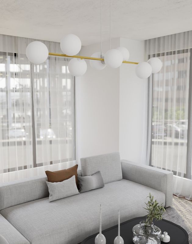 Emibig Lighting Taklampa GRAVITY 8 VIT GULD