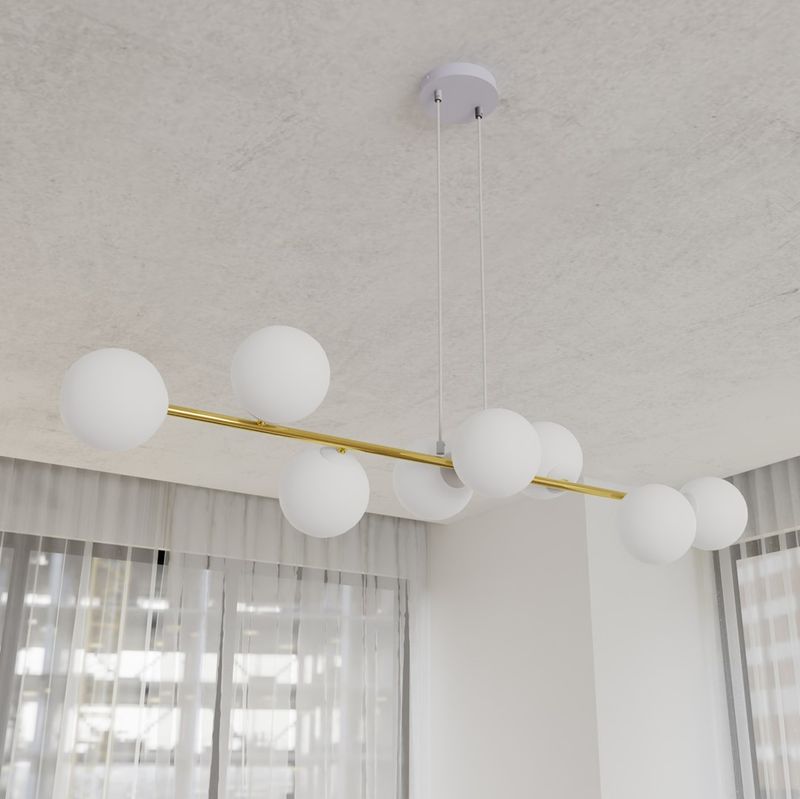 Emibig Lighting Taklampa GRAVITY 8 VIT GULD