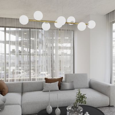 Emibig Lighting Taklampa GRAVITY 8 VIT GULD