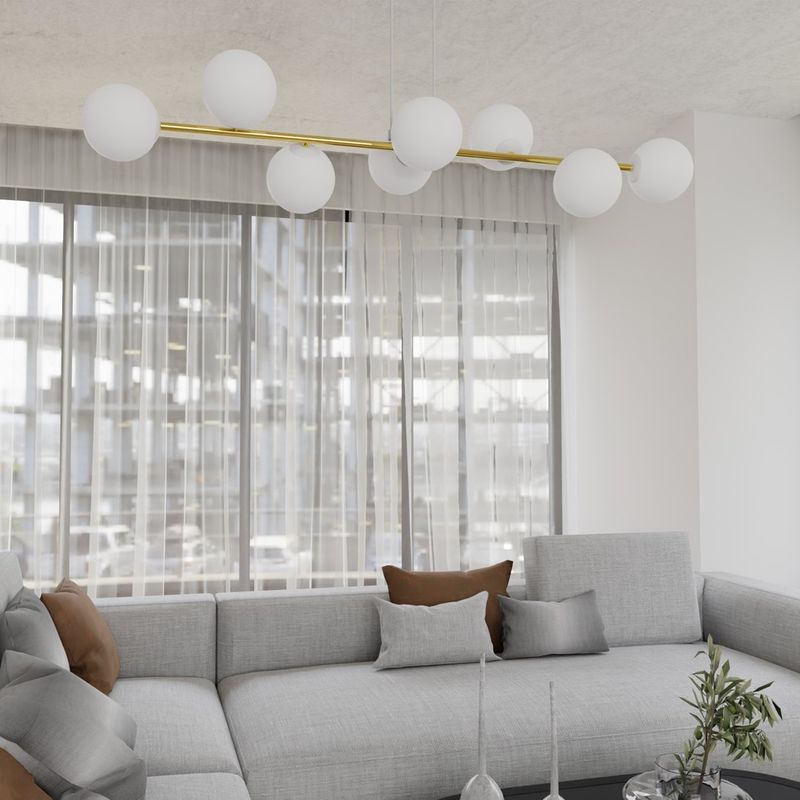 Emibig Lighting Taklampa GRAVITY 8 VIT GULD