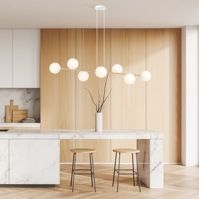 Emibig Lighting Taklampa GRAVITY 8 VIT GULD