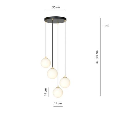Emibig Lighting Taklampa ROYAL 4 BL