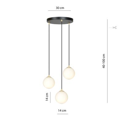 Emibig Lighting Taklampa ROYAL 3 BL