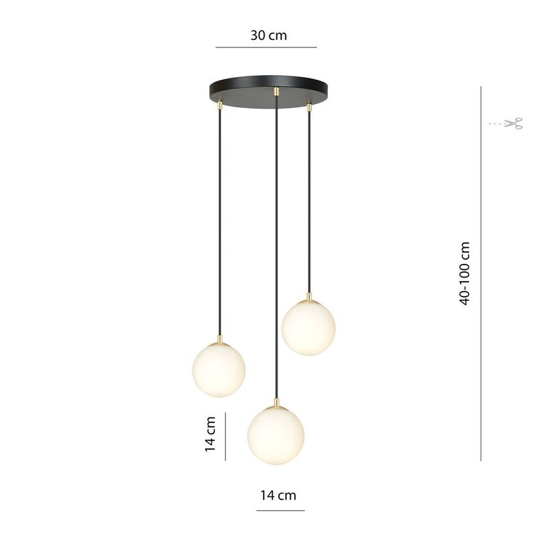 Emibig Lighting Taklampa ROYAL 3 BL