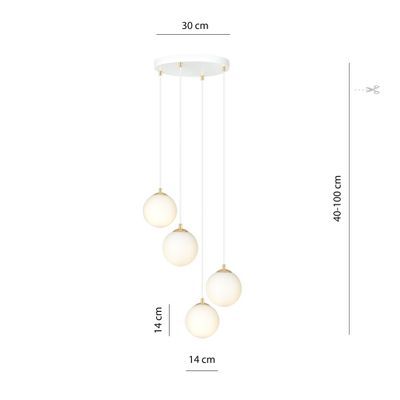 Emibig Lighting Taklampa ROYAL 4 WH