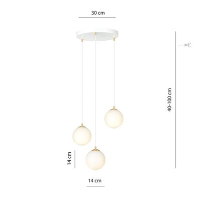 Emibig Lighting Taklampa ROYAL 3 WH