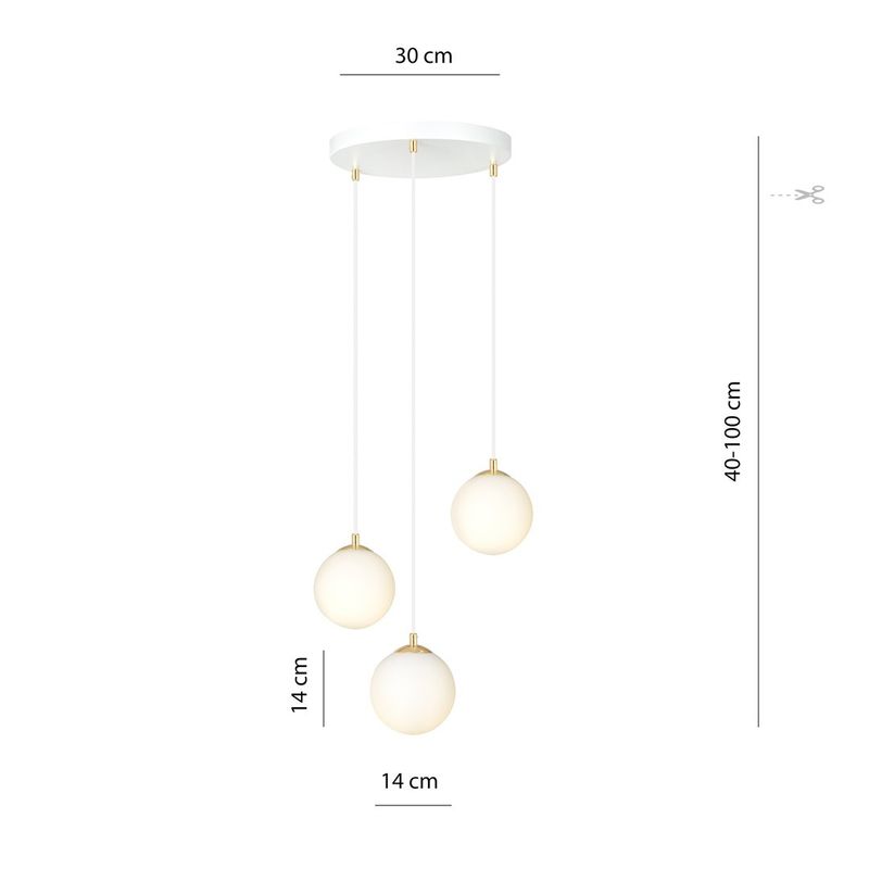 Emibig Lighting Taklampa ROYAL 3 WH