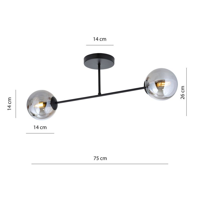 Emibig Lighting Taklampa ROMA 2 BL GRAFIT