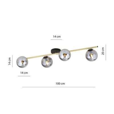 Emibig Lighting Taklampa SPLENDI 4 BL GRAFIT