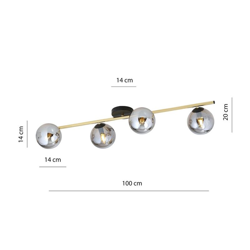 Emibig Lighting Taklampa SPLENDI 4 BL GRAFIT