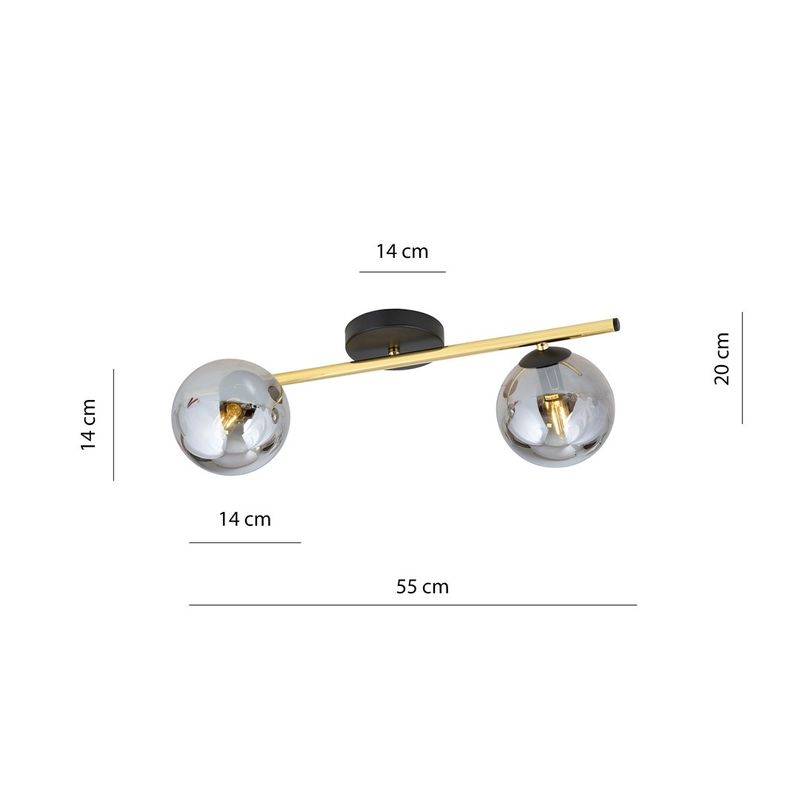 Emibig Lighting Taklampa SPLENDI 2 BL GRAFIT