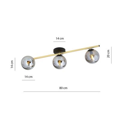 Emibig Lighting Taklampa SPLENDI 3 BL GRAFIT
