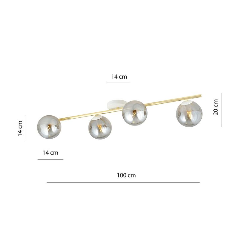 Emibig Lighting Taklampa SPLENDI 4 WH GRAFIT