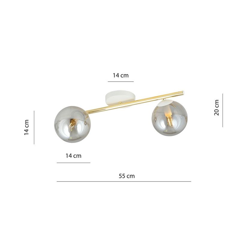 Emibig Lighting Taklampa SPLENDI 2 WH GRAFIT