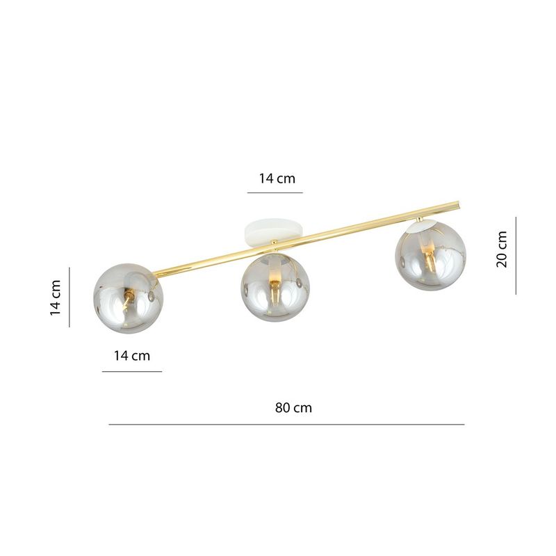 Emibig Lighting Taklampa SPLENDI 3 WH GRAFIT