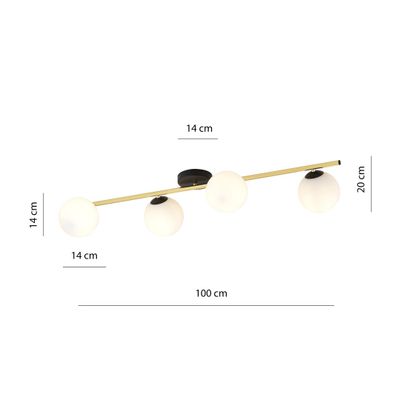 Emibig Lighting Taklampa SPLENDI 4 BL OPAL