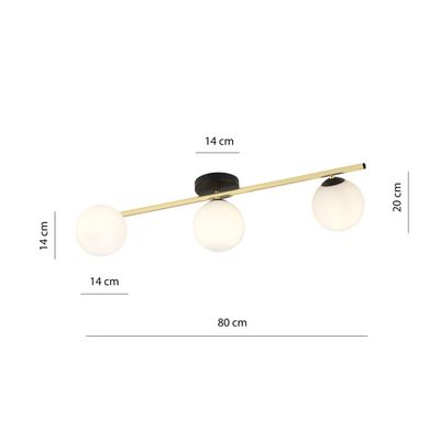 Emibig Lighting Taklampa SPLENDI 3 BL OPAL