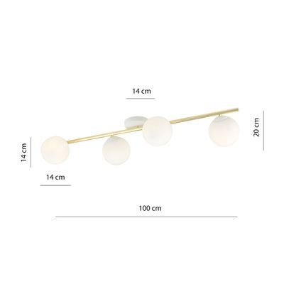 Emibig Lighting Taklampa SPLENDI 4 WH OPAL