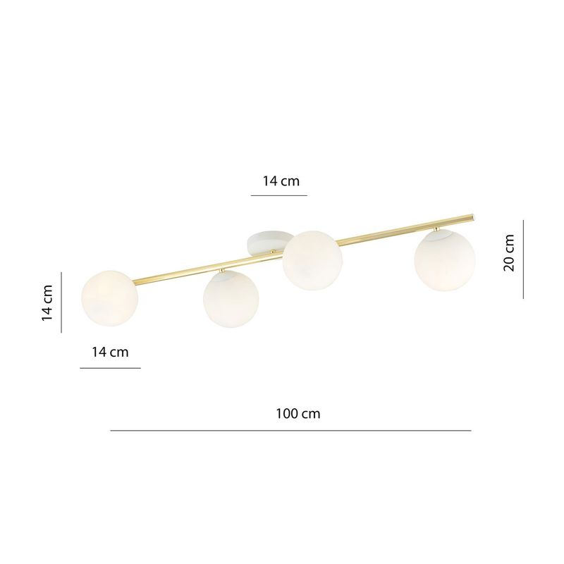 Emibig Lighting Taklampa SPLENDI 4 WH OPAL
