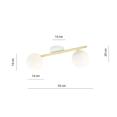 Emibig Lighting Taklampa SPLENDI 2 VIT OPAL