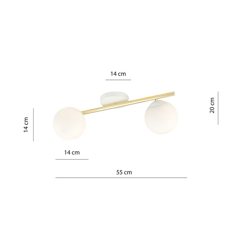 Emibig Lighting Taklampa SPLENDI 2 VIT OPAL