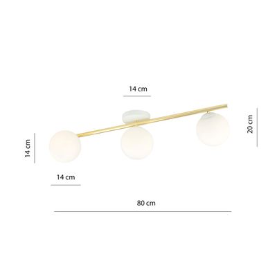 Emibig Lighting Taklampa SPLENDI 3 WH OPAL