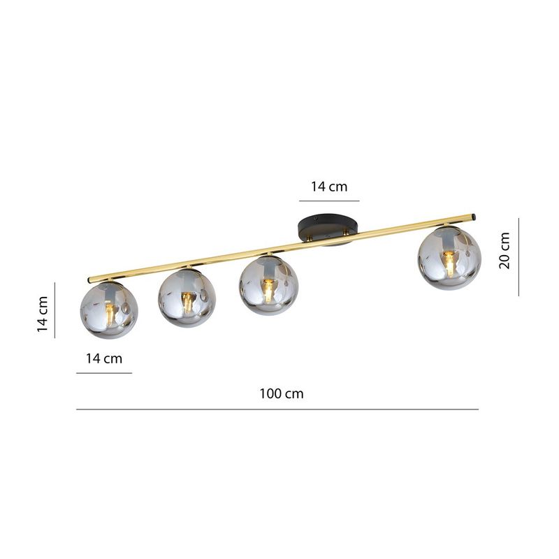 Emibig Lighting Taklampa MONZA 4 BL GRAFIT