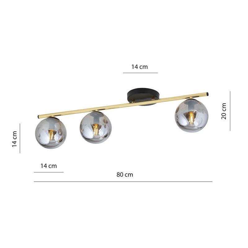 Emibig Lighting Taklampa MONZA 3 BL GRAFIT