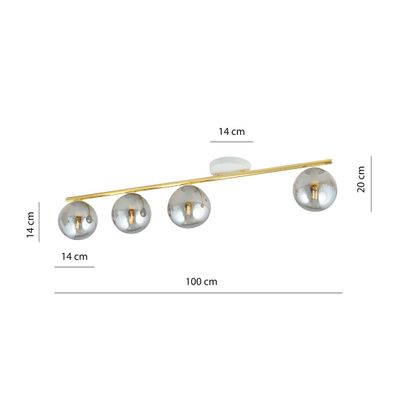 Emibig Lighting Taklampa MONZA 4 WH GRAFIT