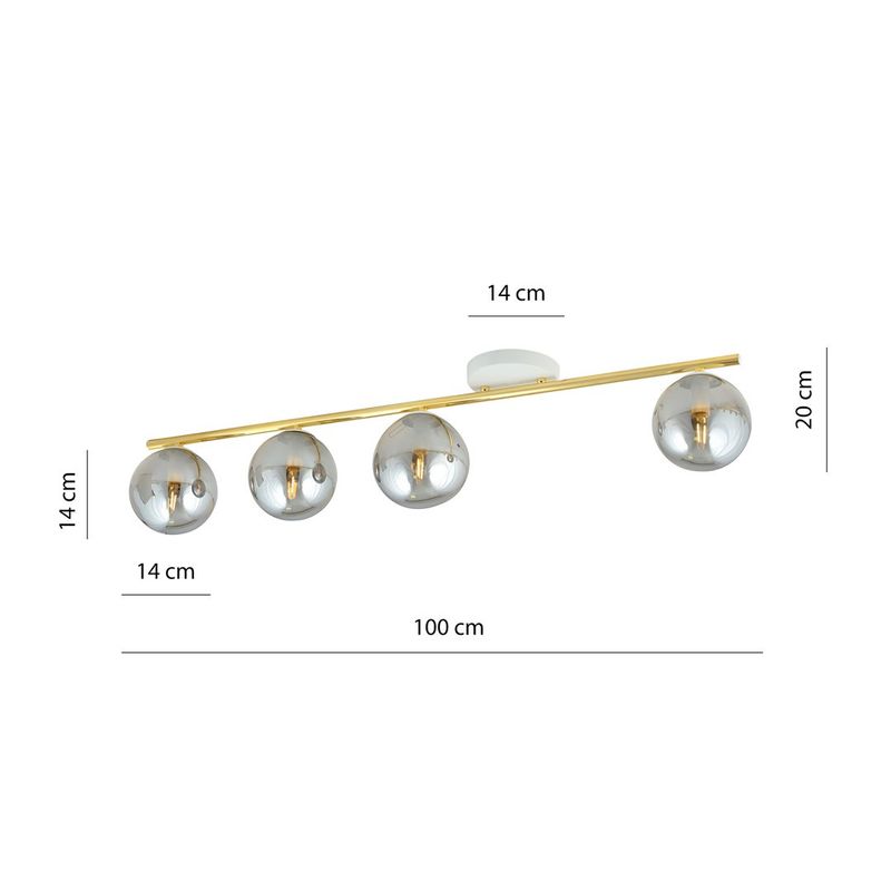 Emibig Lighting Taklampa MONZA 4 WH GRAFIT
