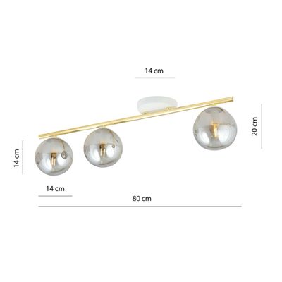Emibig Lighting Taklampa MONZA 3 WH GRAFIT