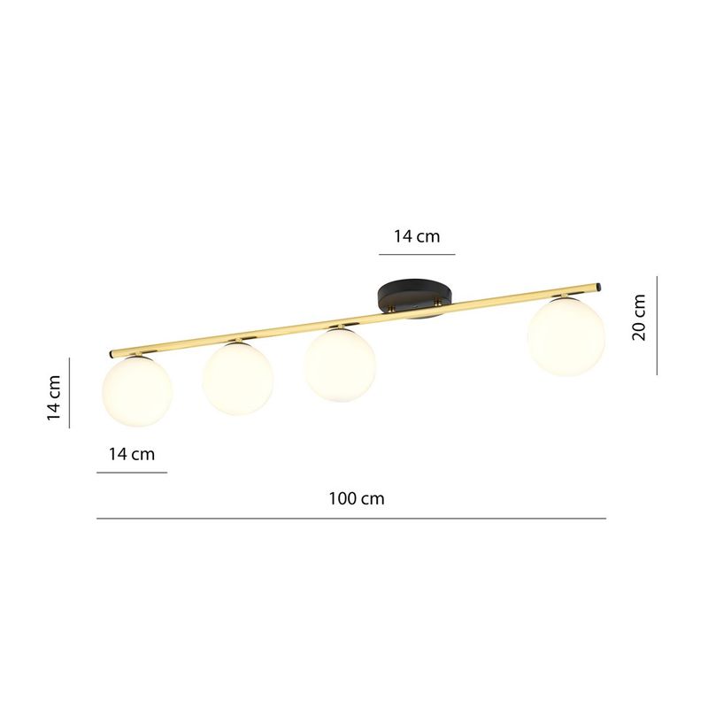Emibig Lighting Taklampa MONZA 4 BL OPAL