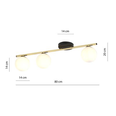 Emibig Lighting Taklampa MONZA 3 BL OPAL
