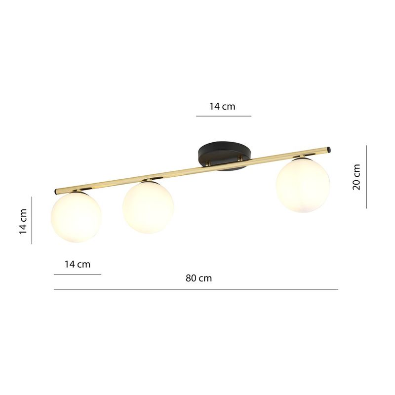 Emibig Lighting Taklampa MONZA 3 BL OPAL